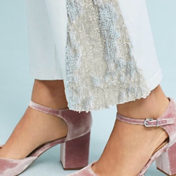 Anthropologie Pilcro and the Letterpress High-Rise Sequins Flared Jeans White - Picture 7 of 13